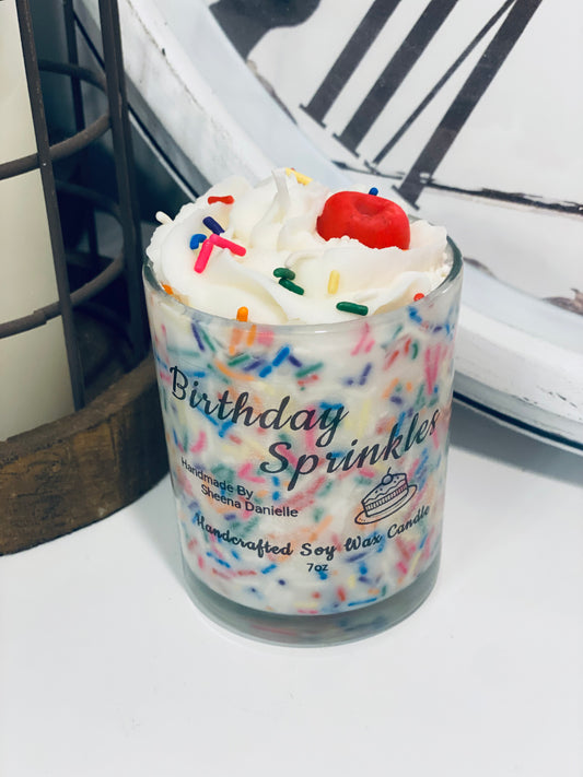 Birthday Sprinkles Soy Wax 7oz Candle